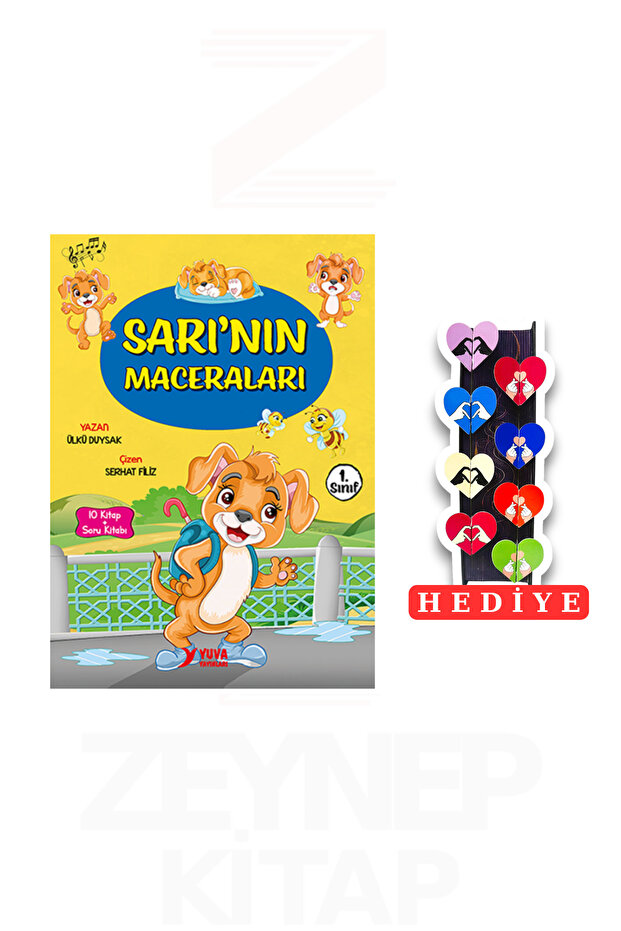 1.Sınıf Sarı'nın Maceraları 10 Kitap Set (8'li Kalp Ayraç Hediye)