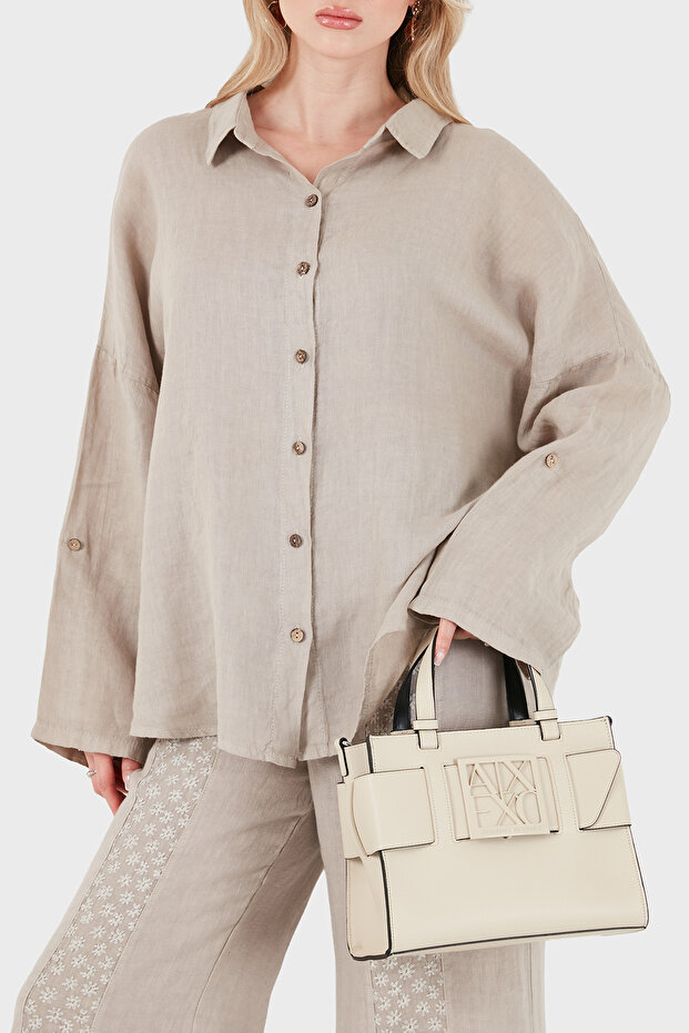 100% Linen Oversize Semi-Transparent Shirt Shirt 7697