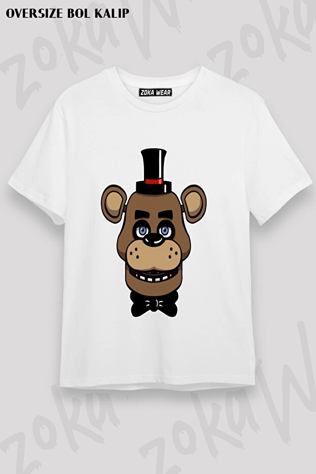Unisex Loose Fit Fnaf Five Nights V17 Printed T-Shirt
