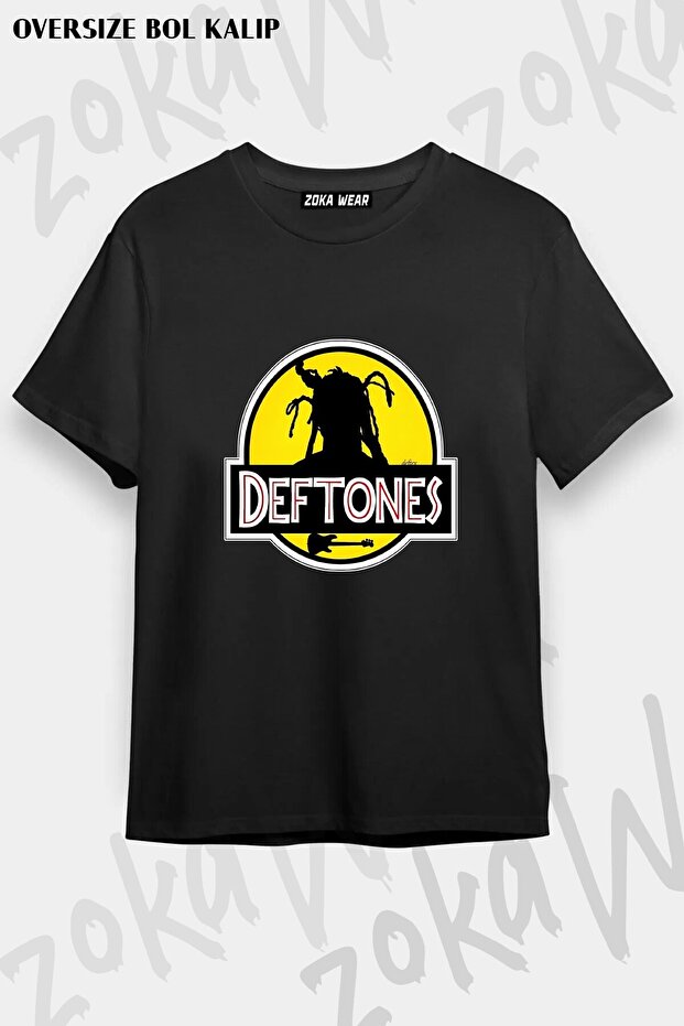 Unisex Loose Fit Deftones V7 Printed T-Shirt