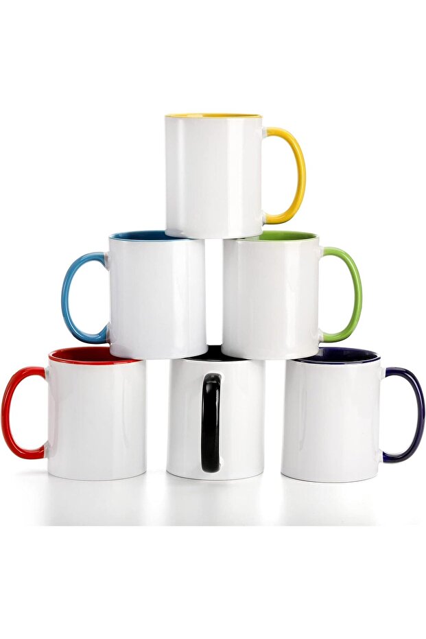 12 OZ Blank Ceramic Coffee Mugs with Handles, DIY Sublimation Coated, Microwave & Dishwasher Safe