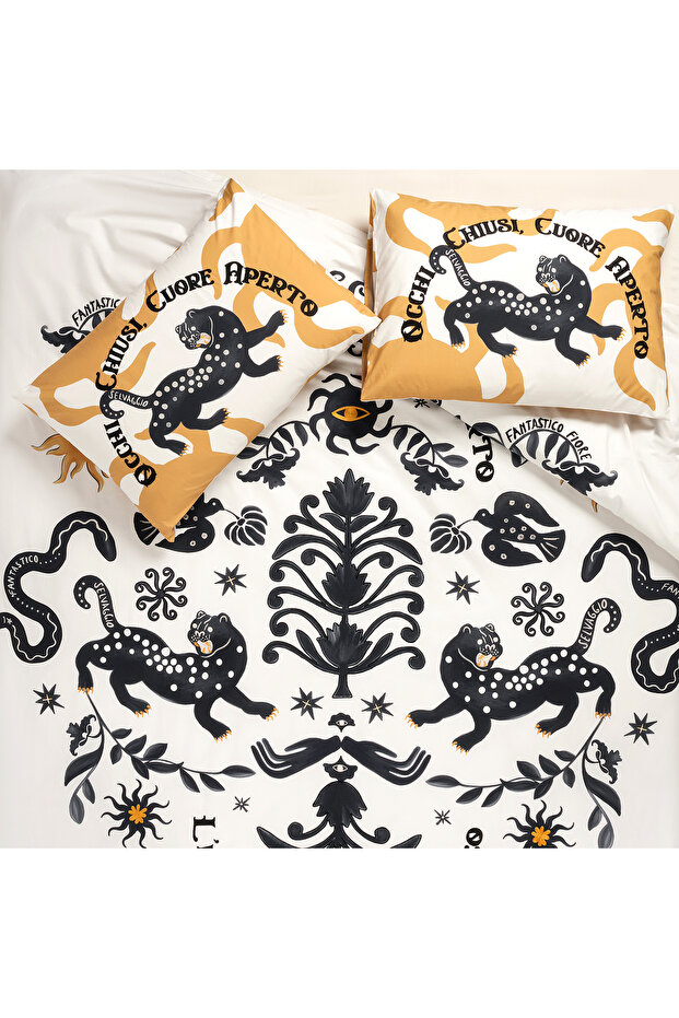Lahor Ecru Cotton Duvet Cover Set