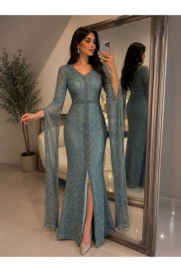 فستان سهرة بقصة ماسكة