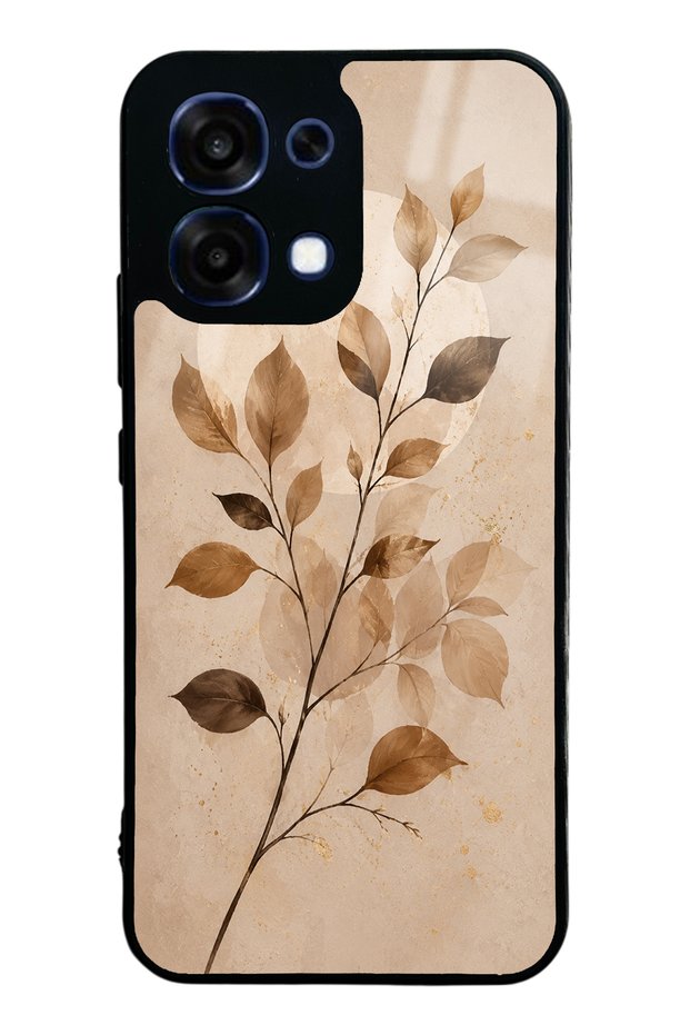 Oppo A6 Pro Autumn Minimal Leaf Design Glossy Phone Case