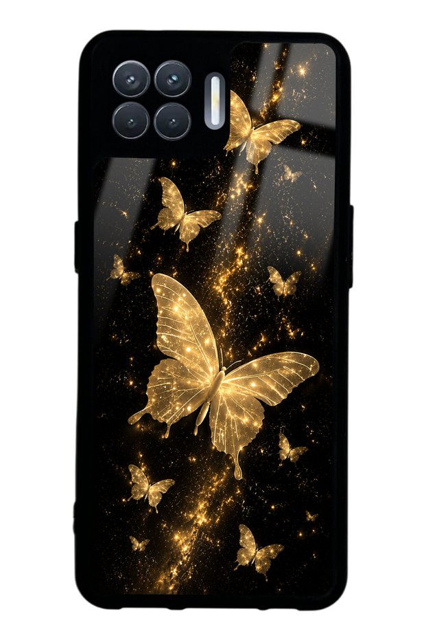 Oppo Reno 4 Lite Yellow Galaxy Butterfly Design Glossy Phone Case