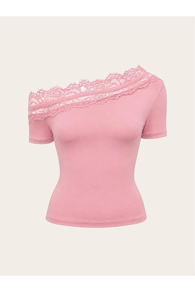 Women's Lace Detailed One-Shoulder Stylish Blouse