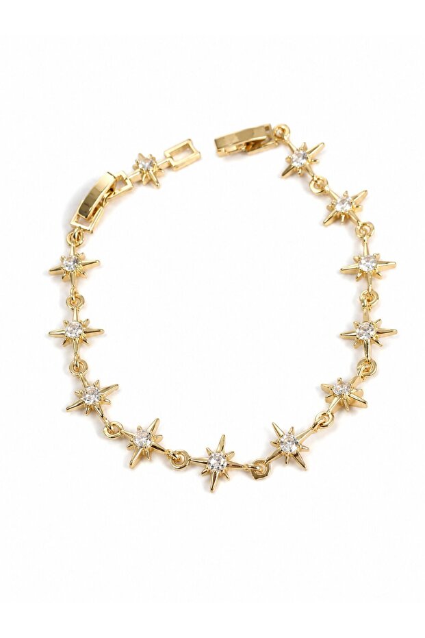 Cm Pole Star Model Gold Color Zircon Stone Women's Bracelet