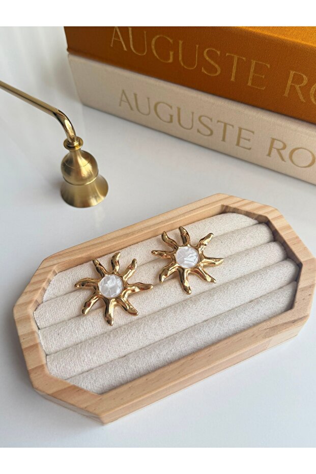 Sun Model Medium Enamel Earrings