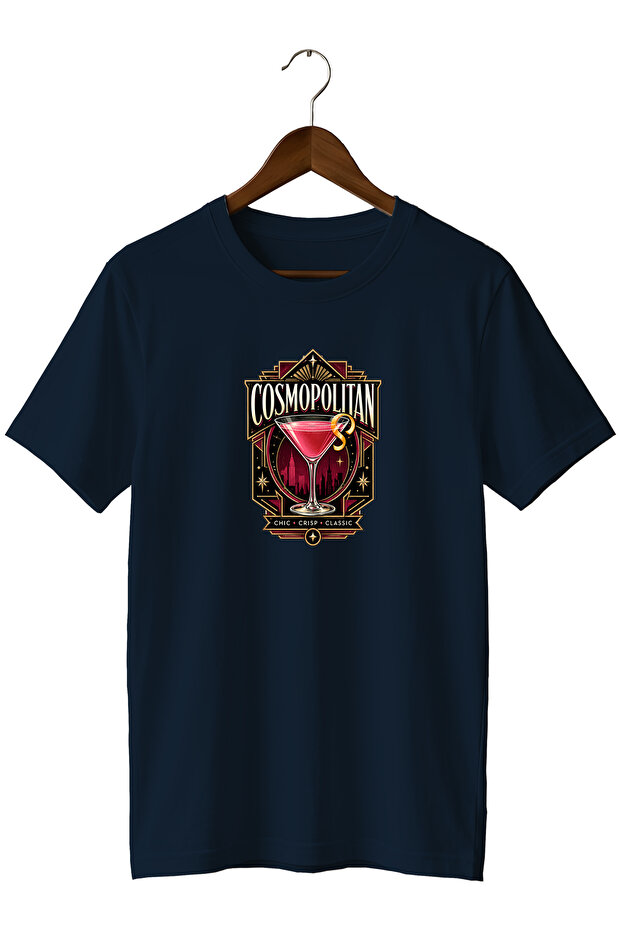 Cosmopolitan Cocktail Unisex Cocktail Printed Regular Fit Crew Neck T-Shirt