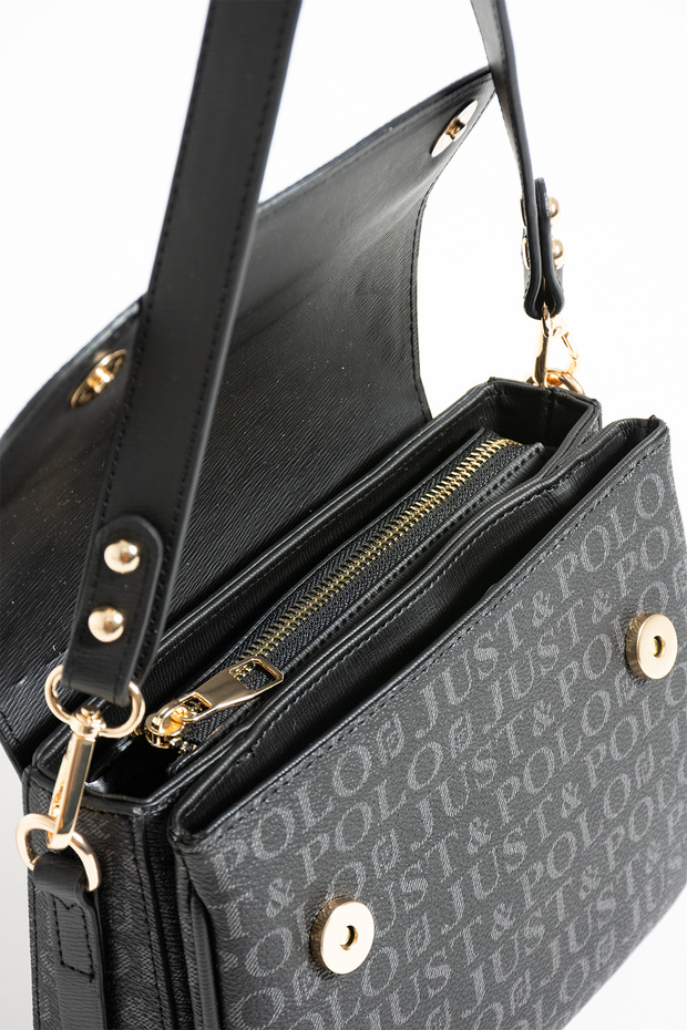 Multi-Compartment Zippered Women's Hand and Shoulder Bag