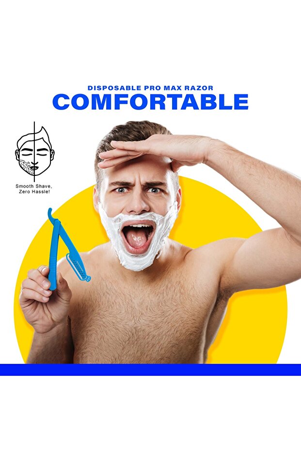 50-Piece Disposable Saloon Razor Blue