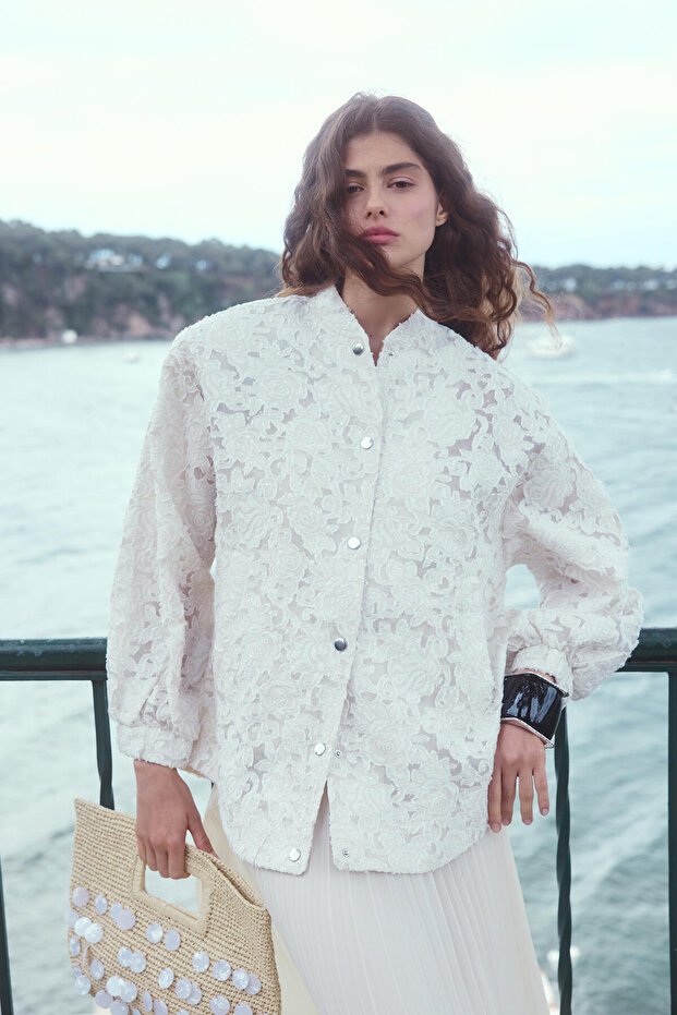 LACE BOMBER JACKET