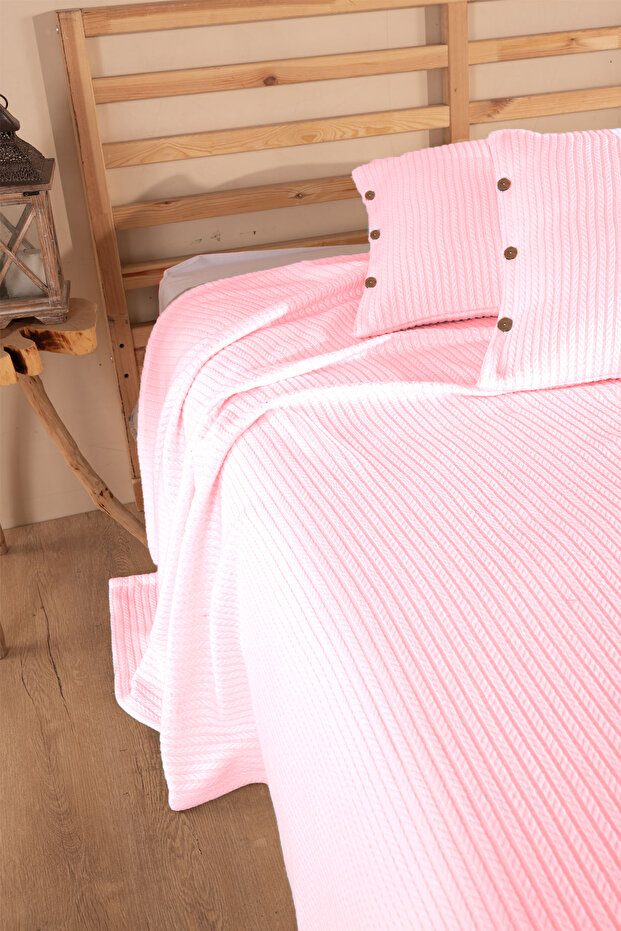 Single Hair Braiding Pique Set | Bedding Set | 1 Pillowcase | 160 X 220 cm
