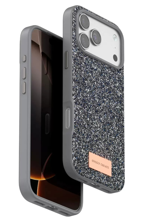 Onegif iPhone 17 Pro Max Compatible Bright Glitter Cover - Silver