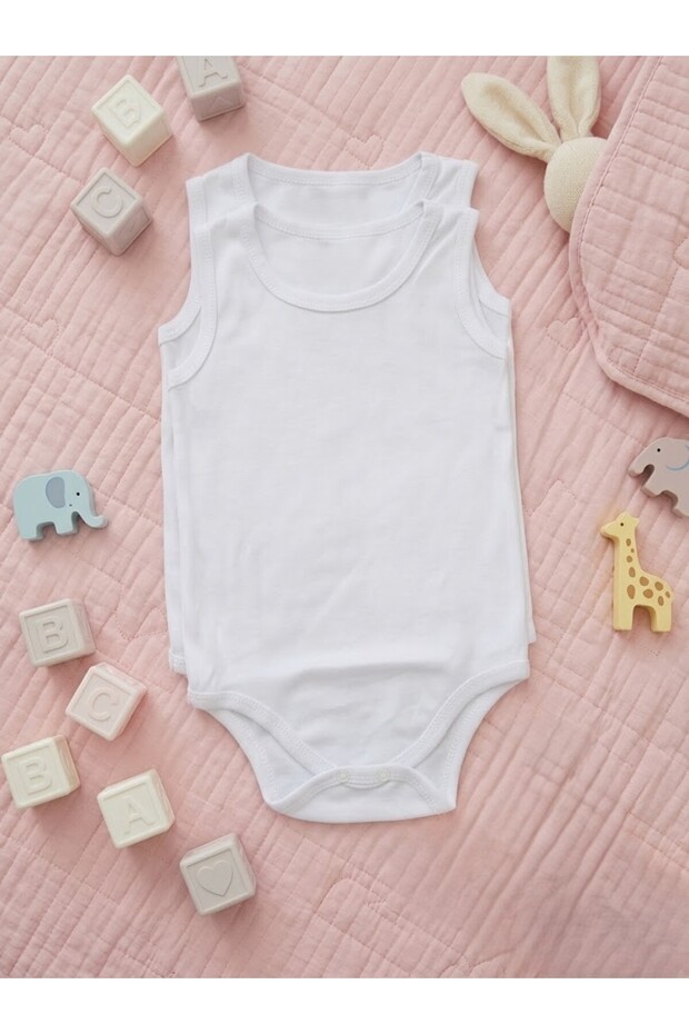 2Pcs Baby Kids 100% Organic Cotton Snap-On Undershirt&Body&Zibın
