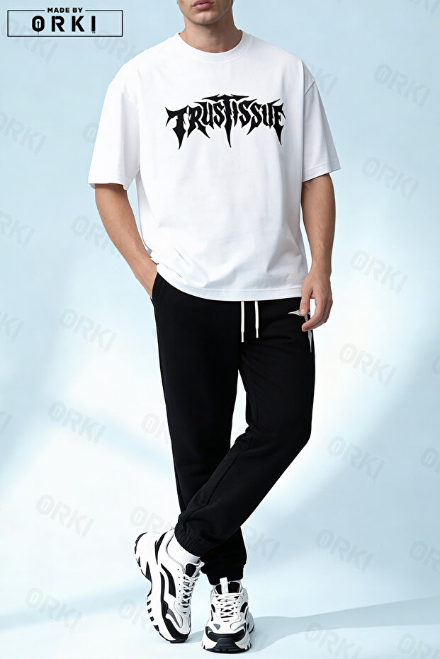 Trust Problem Printed Oversized Unisex T-Shirt Tracksuit Set