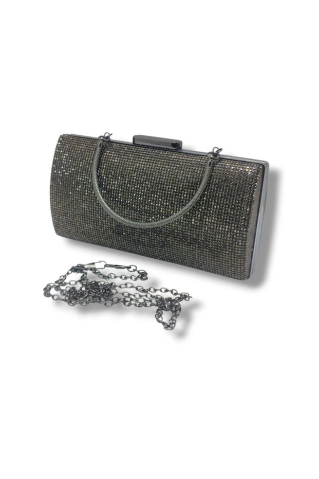 Varol 363-26 Steel Case Stone Evening Dress Women's Bag
