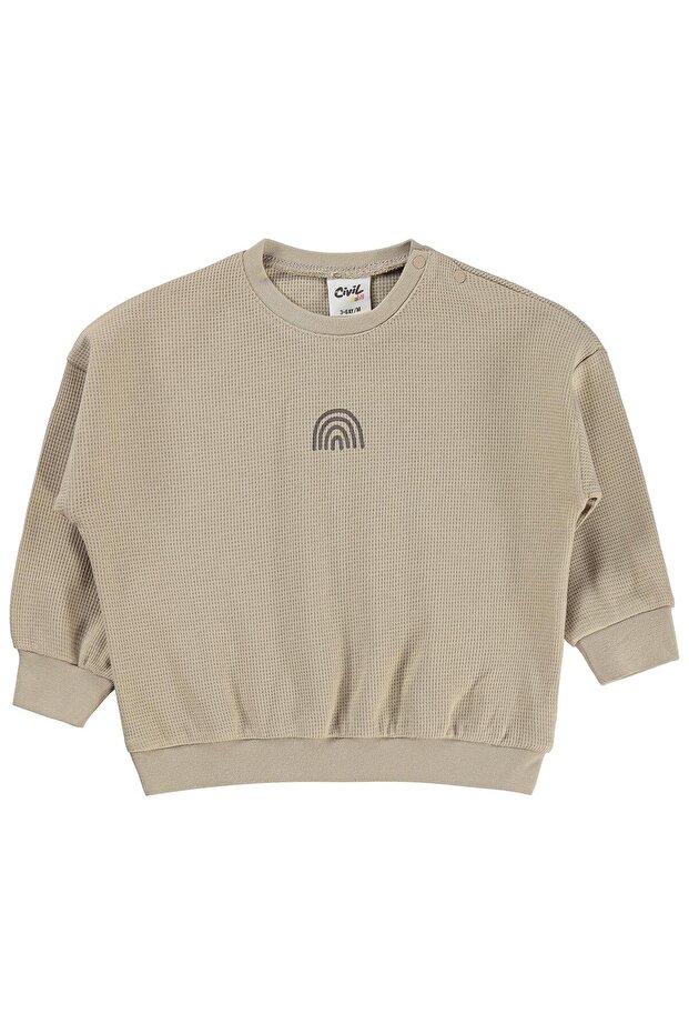 Rainbow Printed 3-18 Month Sweatshirt - Beige