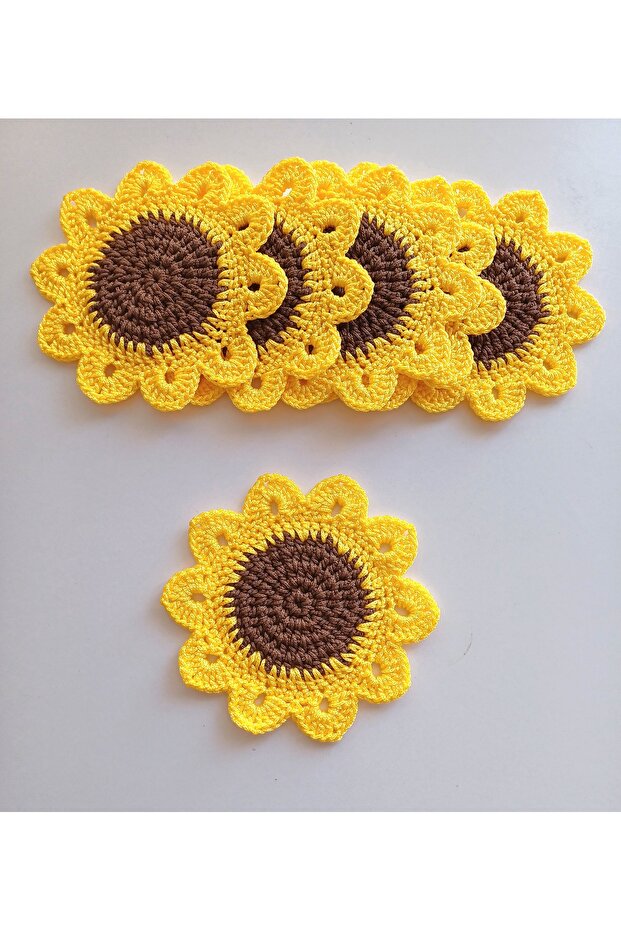 Sunflower Coasters Set of 6 (Handmade)