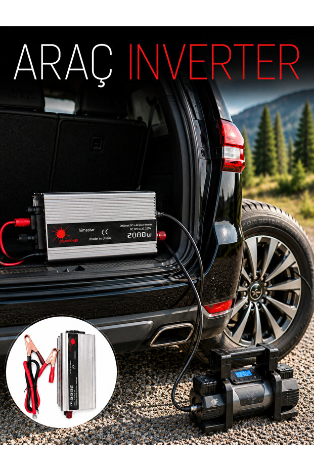 2000W Car Inverter Battery Power Converter Electricity Generating Portable
