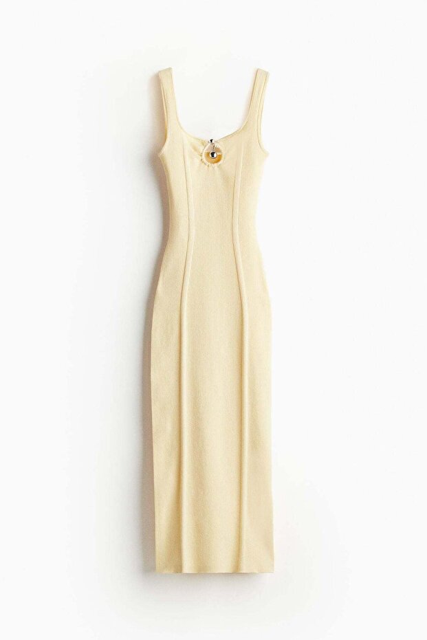 Metal-detail bodycon dress