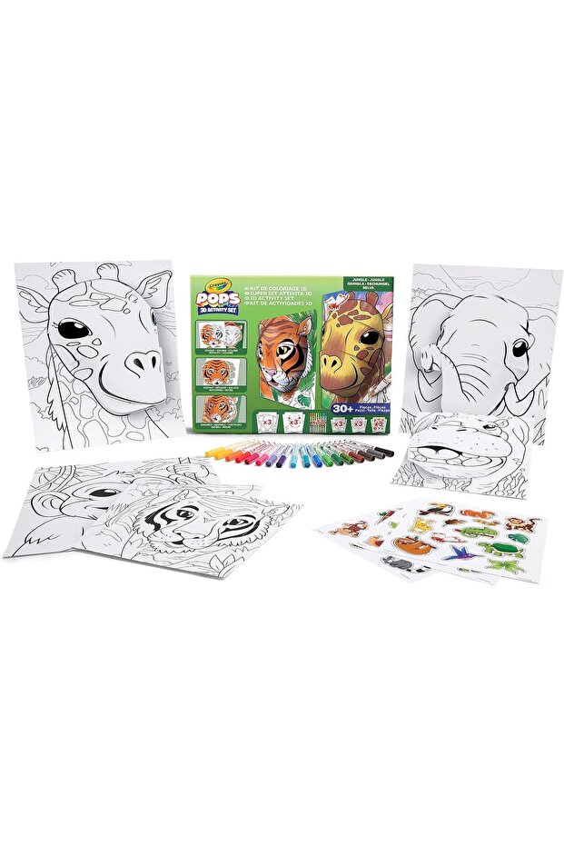 Pops 3D Coloring Kit Jungle | 3D Art Creation, Ages 6+