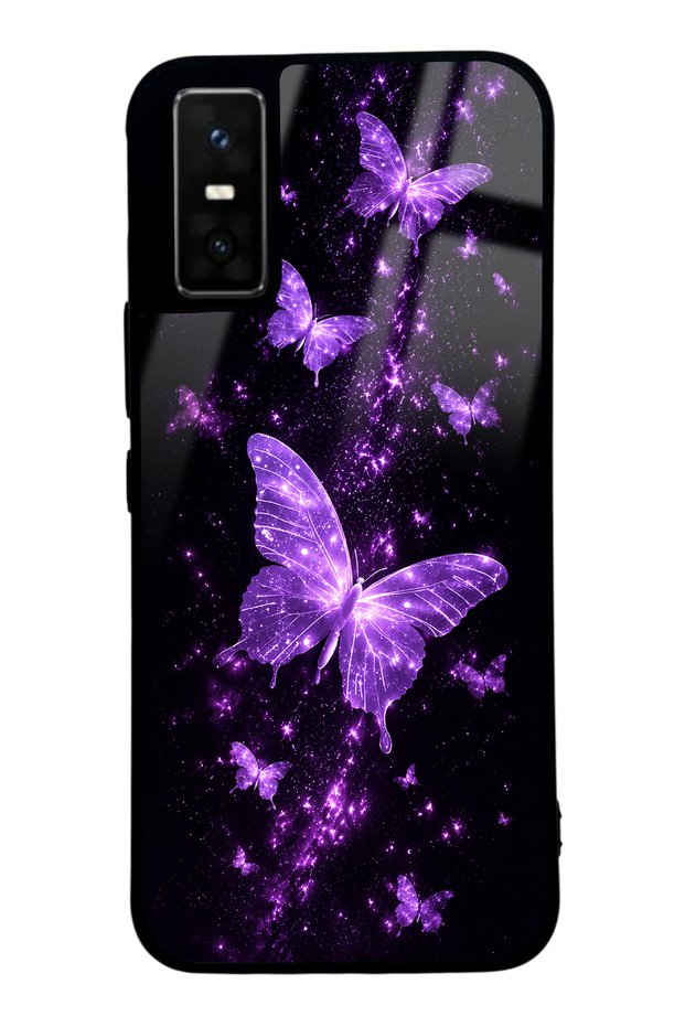 Infinix Gt 30 Pro Purple Galaxy Butterfly Design Glossy Phone Case
