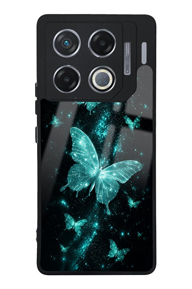 Infinix Gt 20 Pro Turquoise Galaxy Butterfly Design Glossy Phone Case