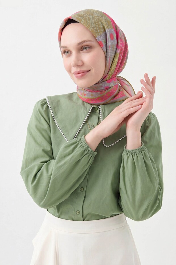 وشاح ناعم أصلي بلون وردي سكري