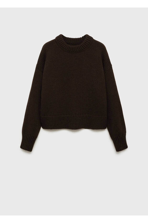 Gerippter, dicker Strickpullover - 3