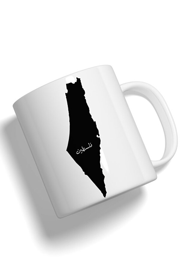 كوب فاشون وورلد مطبوع عليه خريطة فلسطين عالية الجودة