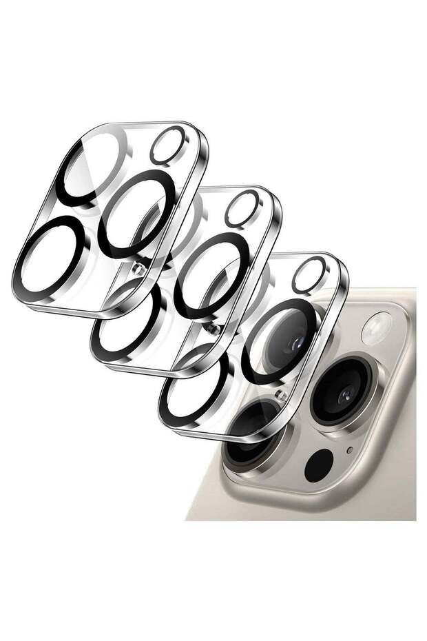 Camera Lens Protector for iPhone 15 Pro/Pro Max, 9H Tempered Glass, Anti-Scratch, HD Clear, 3-Pack