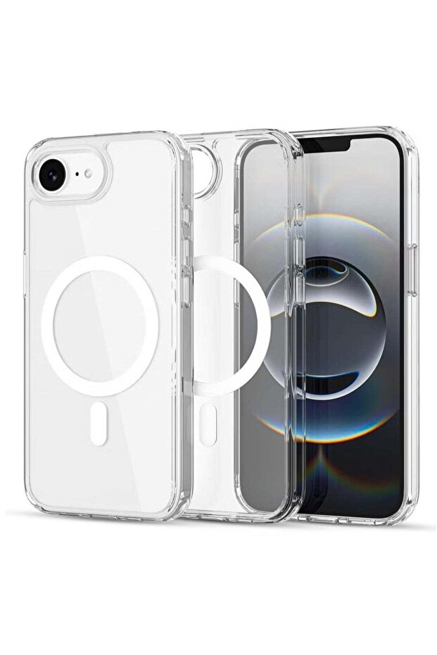 iPhone 16E Clear Magnetic Case – MagSafe Compatible Hybrid Protection with Crystal Clear Hard Back, Shockproof Silicone Frame, and Slim Transparent Design
