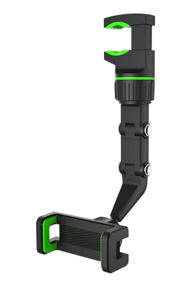 360° Rear View Mirror Phone Holder, Multifunctional Rearview Mirror Phone Holder with 3 in 1 Charging Cable