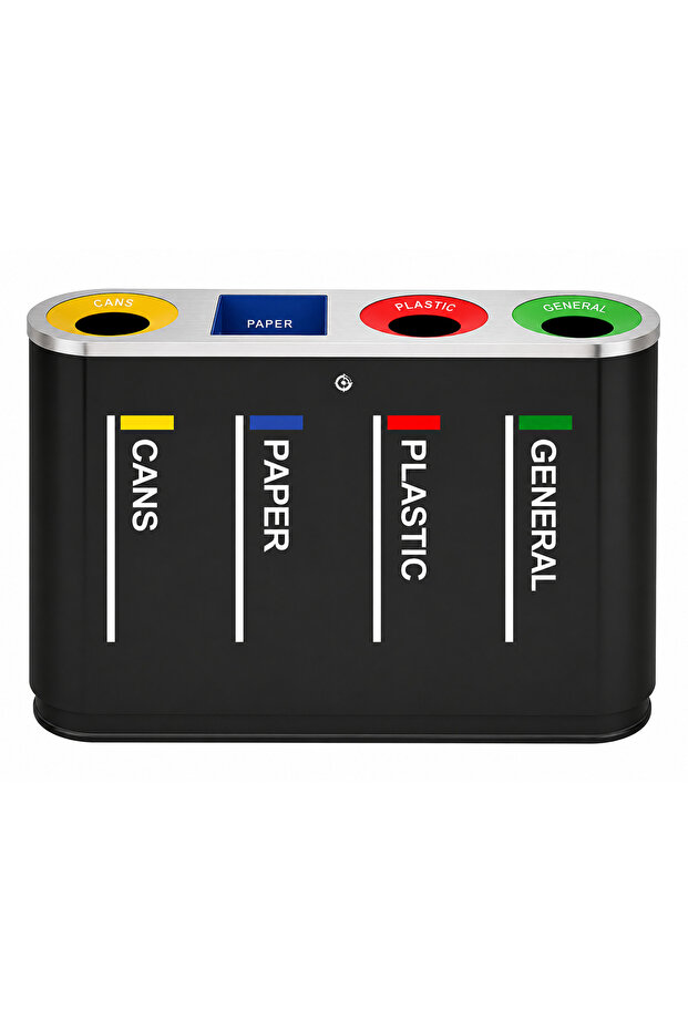 4 In 1 Recycle Bin Black 168 Ltr