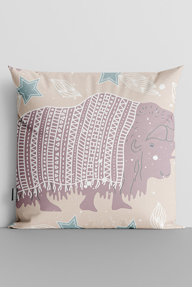 Buffalo Themed Double Sided Digital Printed Throw Pillow Cover - 1559