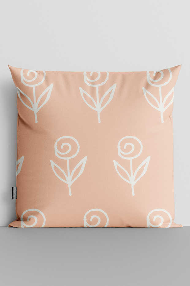 Abstract Flowers Double Sided Digital Printed Throw Pillow Cover