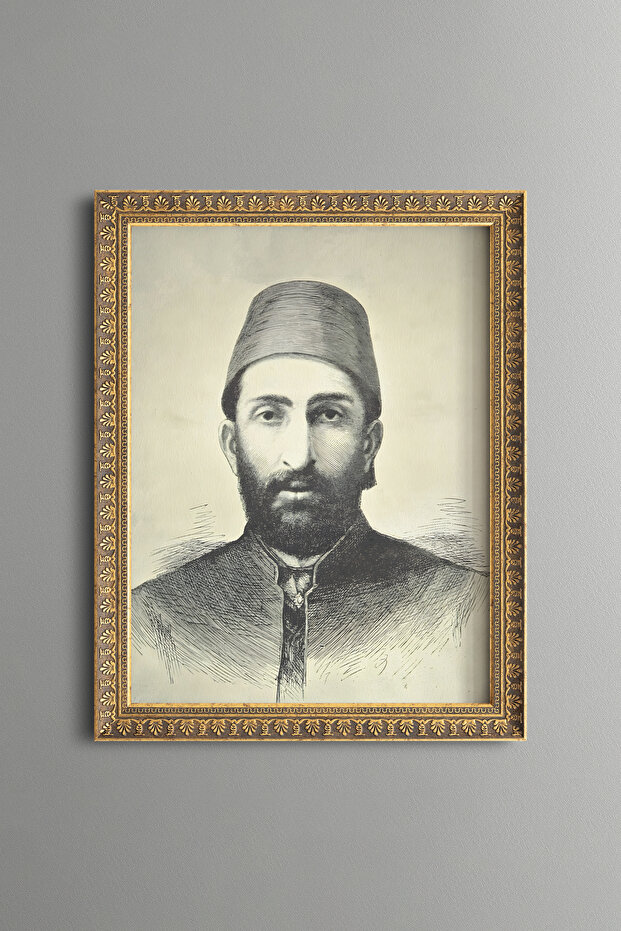 II. سلطان عبد الحميد هان - لوحة منقوشة عتيقة الطراز - نموذج رفيع