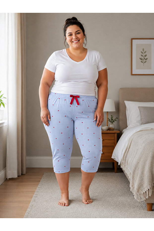 Lycra Ring Viscose King Size Capri Pajama Bottoms 6021