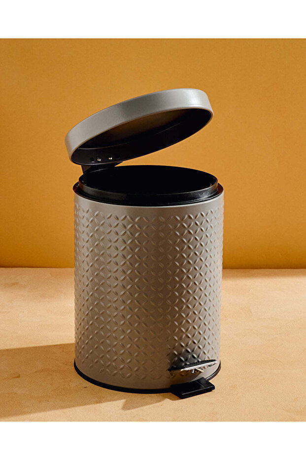 Mid Grey Patterned 5L Pedal Bin - 2