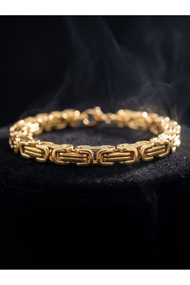 King Steel Chain 8mm Yellow Men's Stainless Gift Bracelet 01859