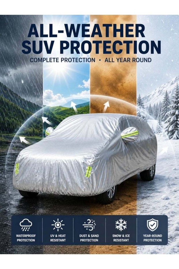 Waterproof UV Resistant Full Car Cover for Range Rover Sport - All Weather Dustproof Sun Protection Outdoor Cover, Silver