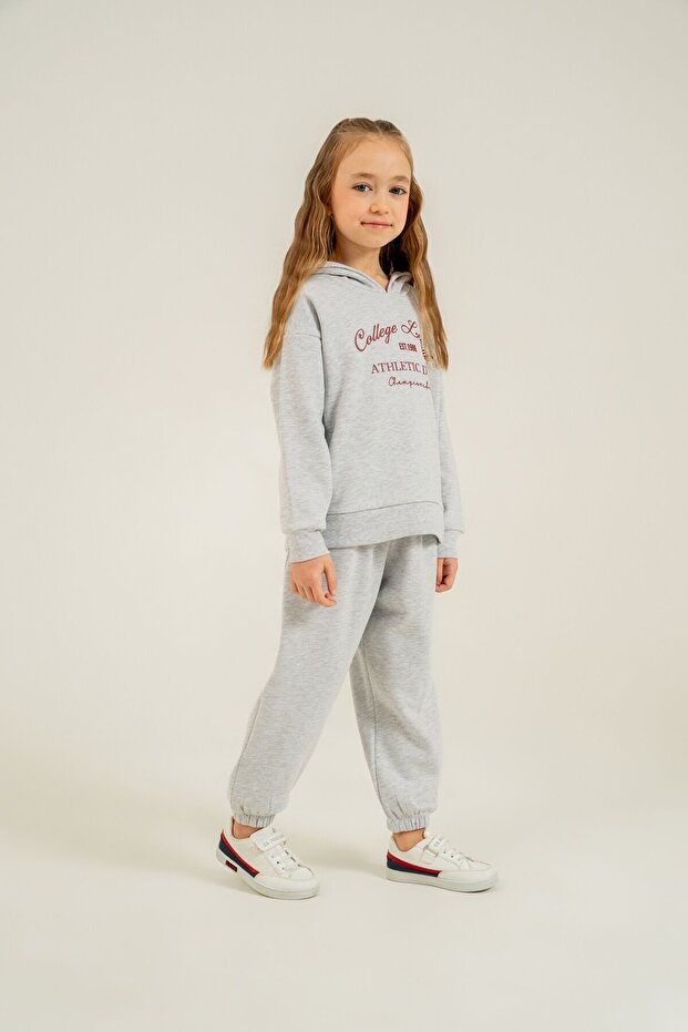 Girl's College League Gray Tracksuit Set Rp3925-C-V1