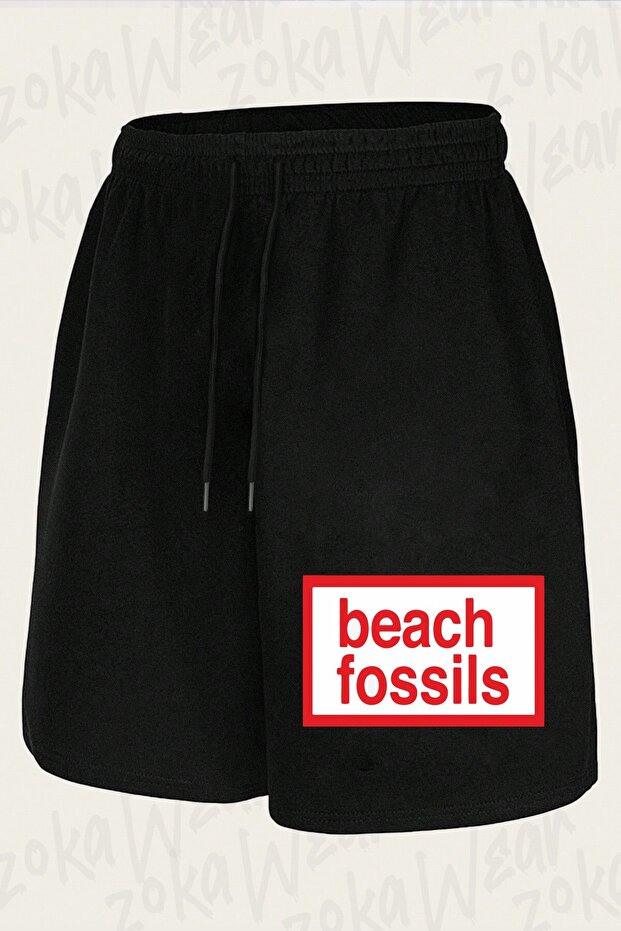 Unisex Beach Fossils Design Printed Shorts
