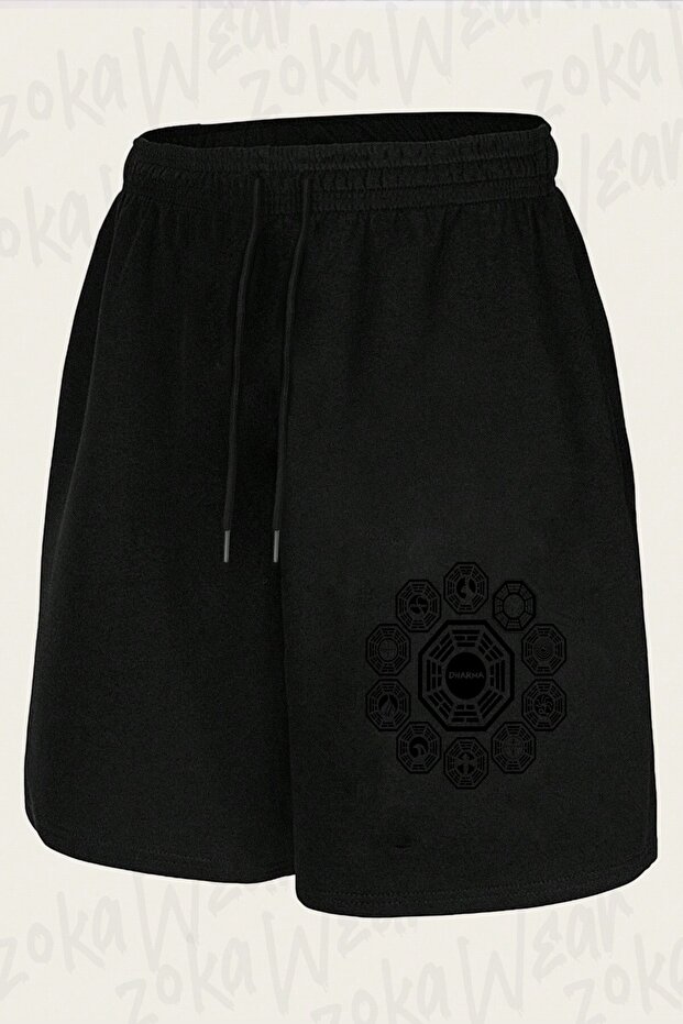 Unisex Dharma Initiative Design Printed Shorts
