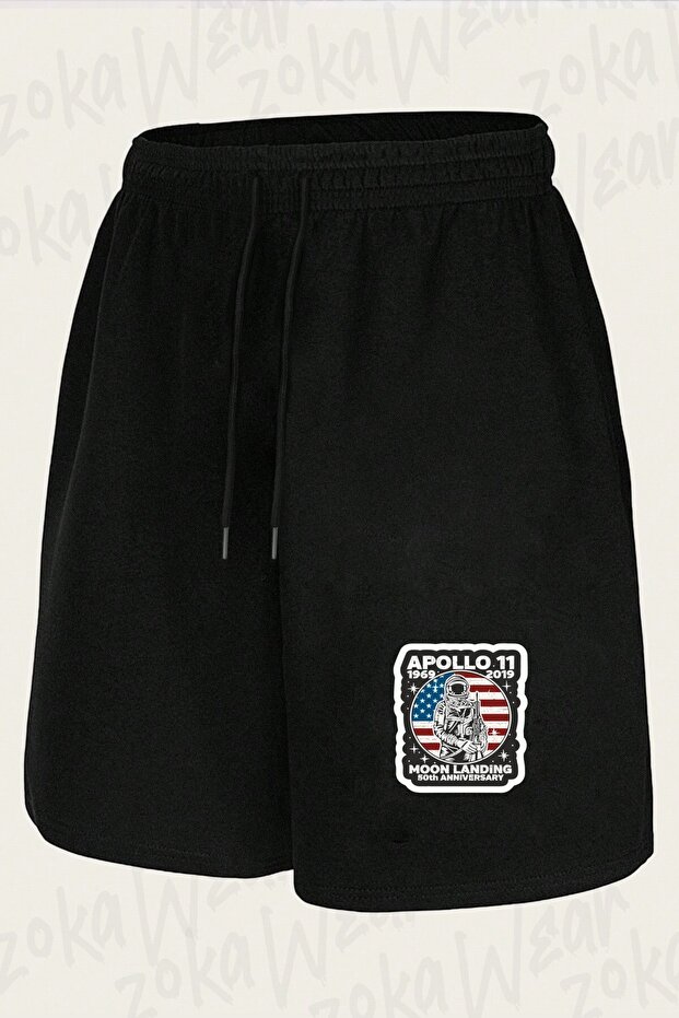 Unisex Apollo 11 Design Printed Shorts