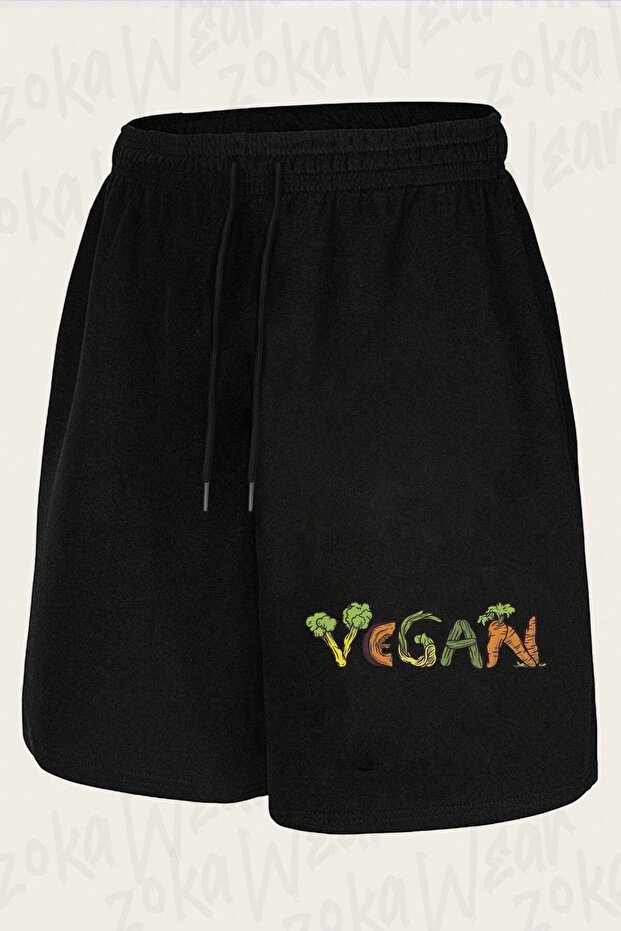 Unisex Vegan Design Printed Shorts