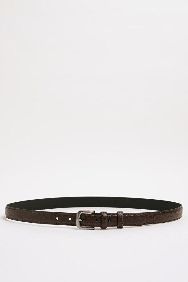Genuine Floater Leather Buckle Thin Belt