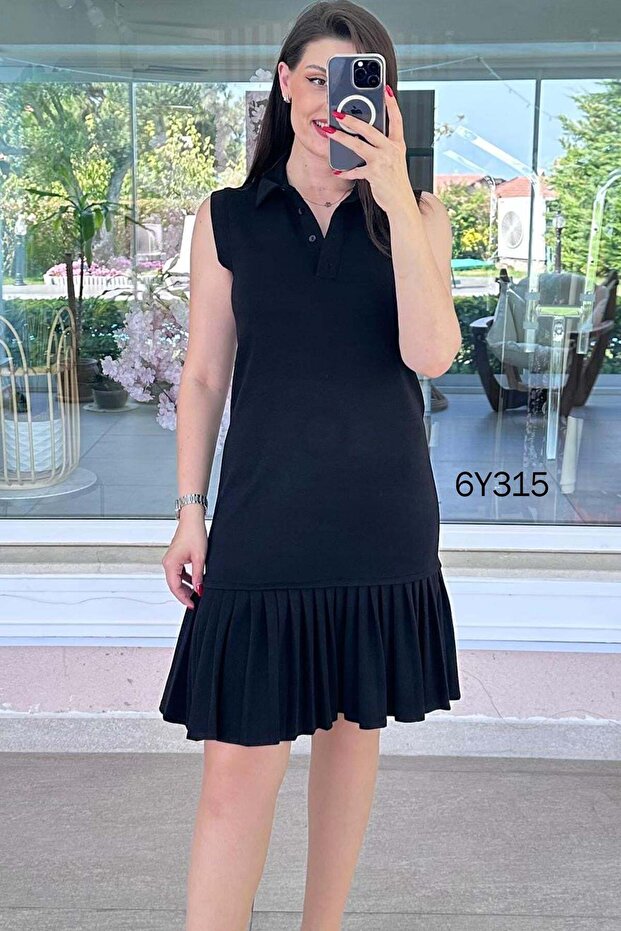 Polo Collar Modal Dress 6Y315