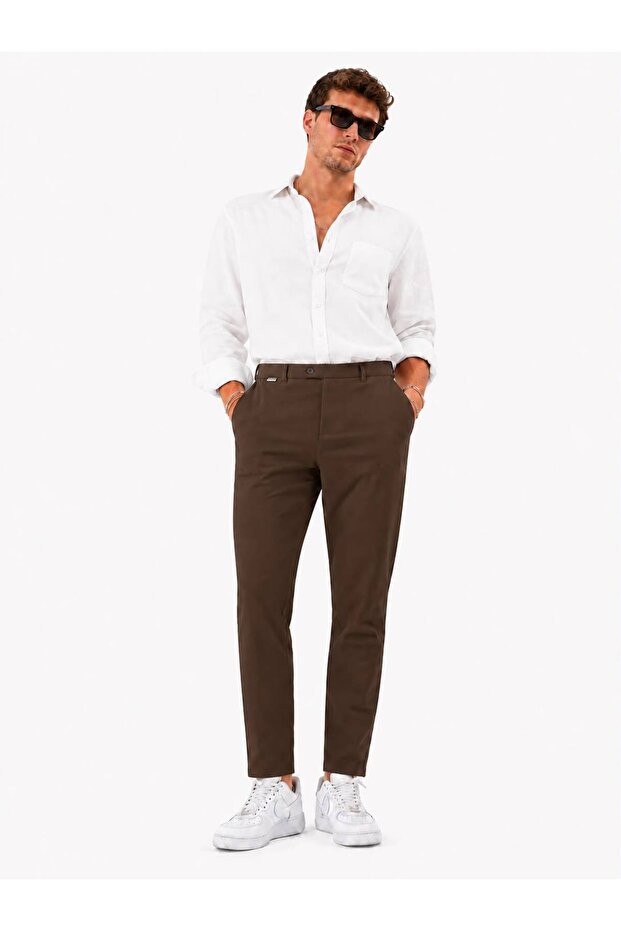 Men's Slim Fit Narrow Leg Woven Fabric Trousers
